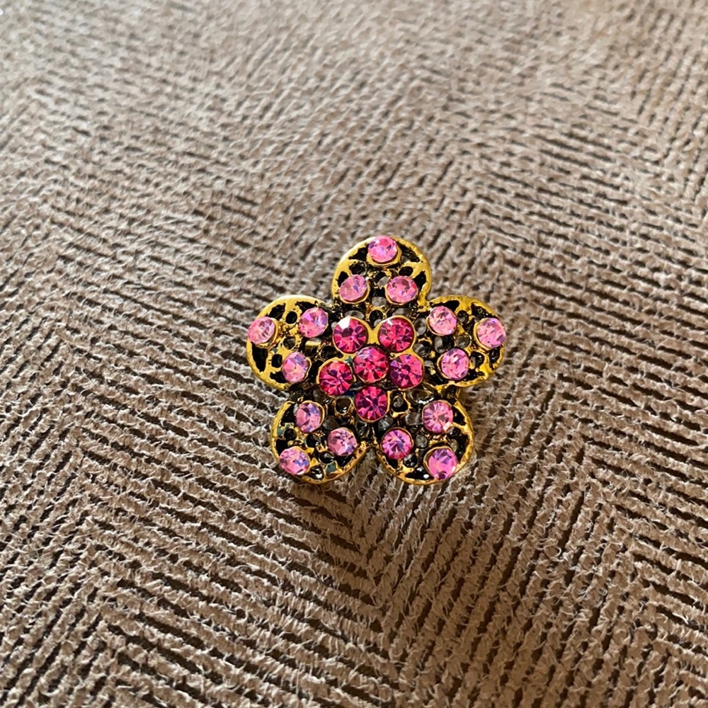 Beautiful gold and pink brooch